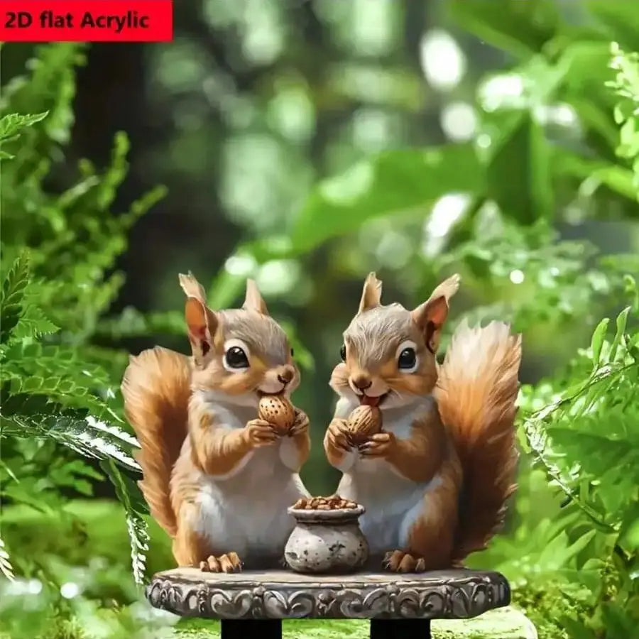 Classic Bohemian style squirrel garden logo, animal themed outdoor decoration, suitable for gardens, lawns, parks, cemeteries Petoria Store