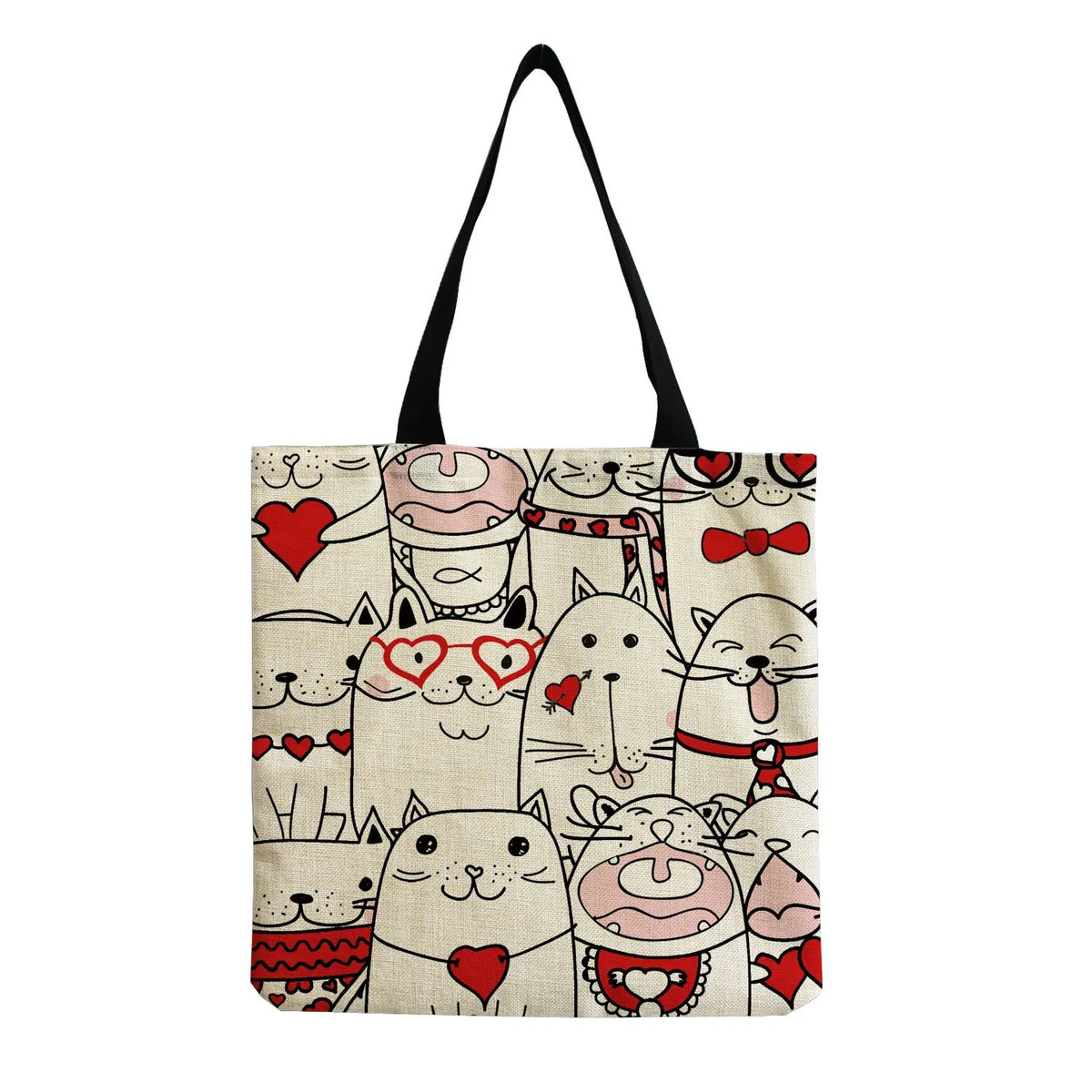 Cartoon Cute Dinosaur Printed Tote Linen Personality Girl Shoulder Bag Large Capacity Travel Storage Packs Women Shopping Bag Petoria Store