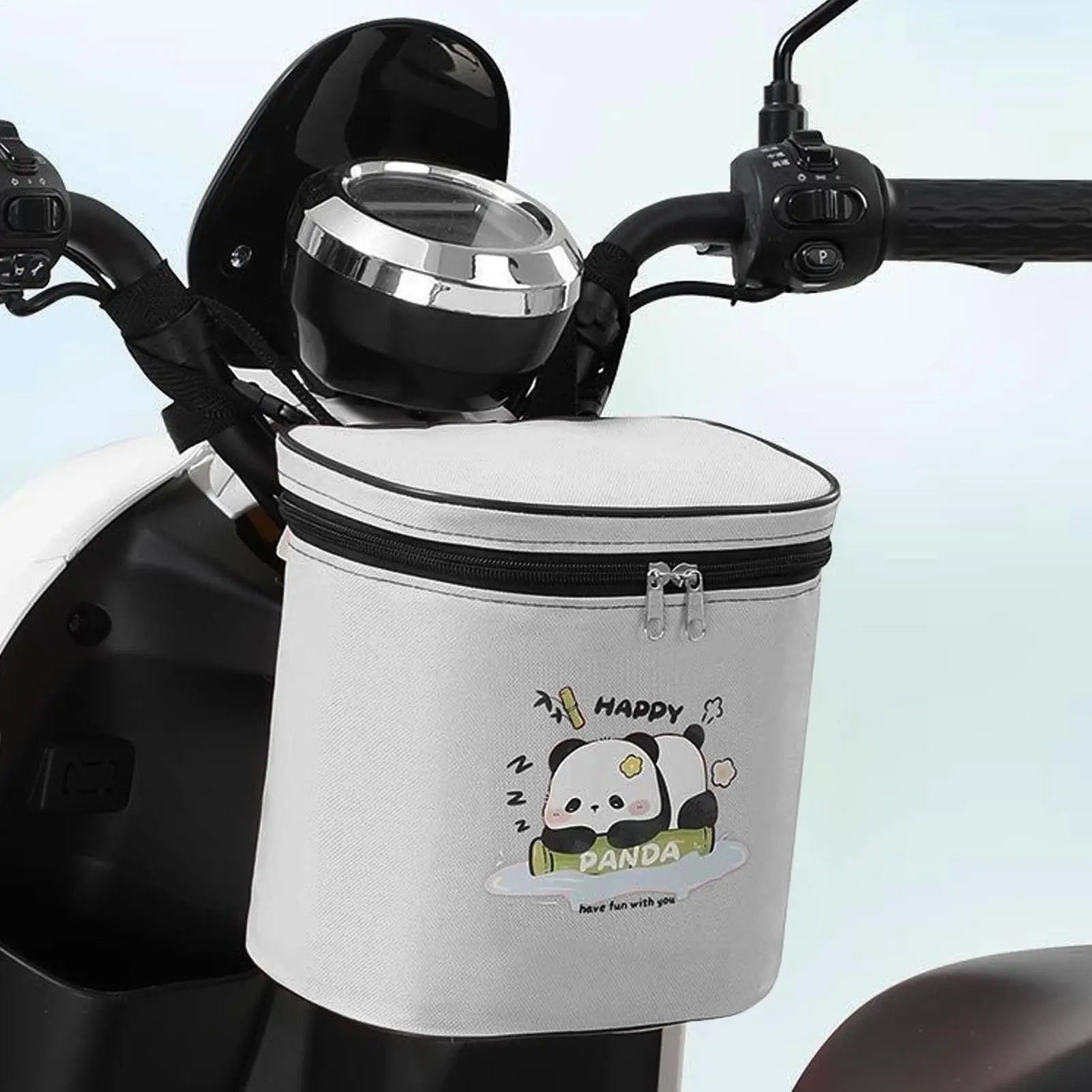 Fahrradkorb für Jungen, wasserdicht, verstellbarer Riemen, Vordertasche mit Tiermuster, Fahrradlenkertasche für Radfahren und Pendeln