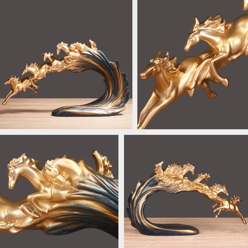 Pferde-Ornament mit goldenem Licht zur Tischdekoration