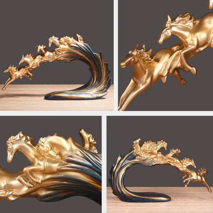 Pferde-Ornament mit goldenem Licht zur Tischdekoration