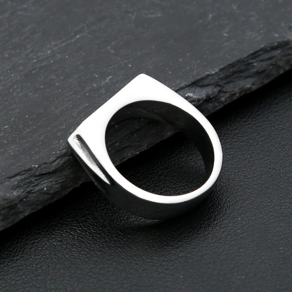 Mode 316L Edelstahl Einfache Ringe Für Männer Frauen Punk Hip Hop Square Band Flache Top Siegelring Charme Partei Schmuck Geschenke
