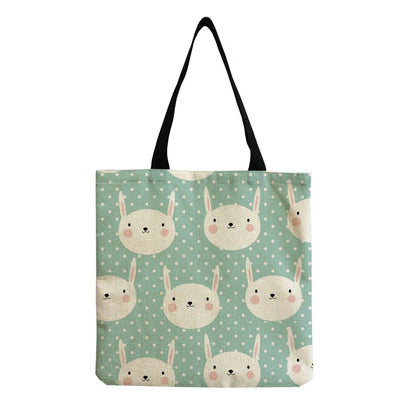 Cartoon Cute Dinosaur Printed Tote Linen Personality Girl Shoulder Bag Large Capacity Travel Storage Packs Women Shopping Bag Petoria Store