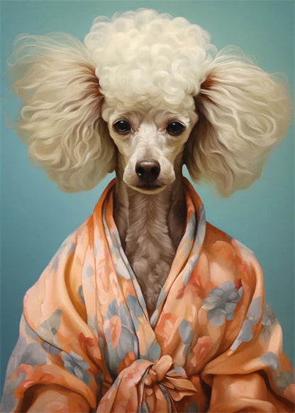 Animal Dog Portrait Art Canvas Painting Dog Dressed King Funny Posters and Prints Wall Art Pictures for Home Living Room Decor Petoria Store