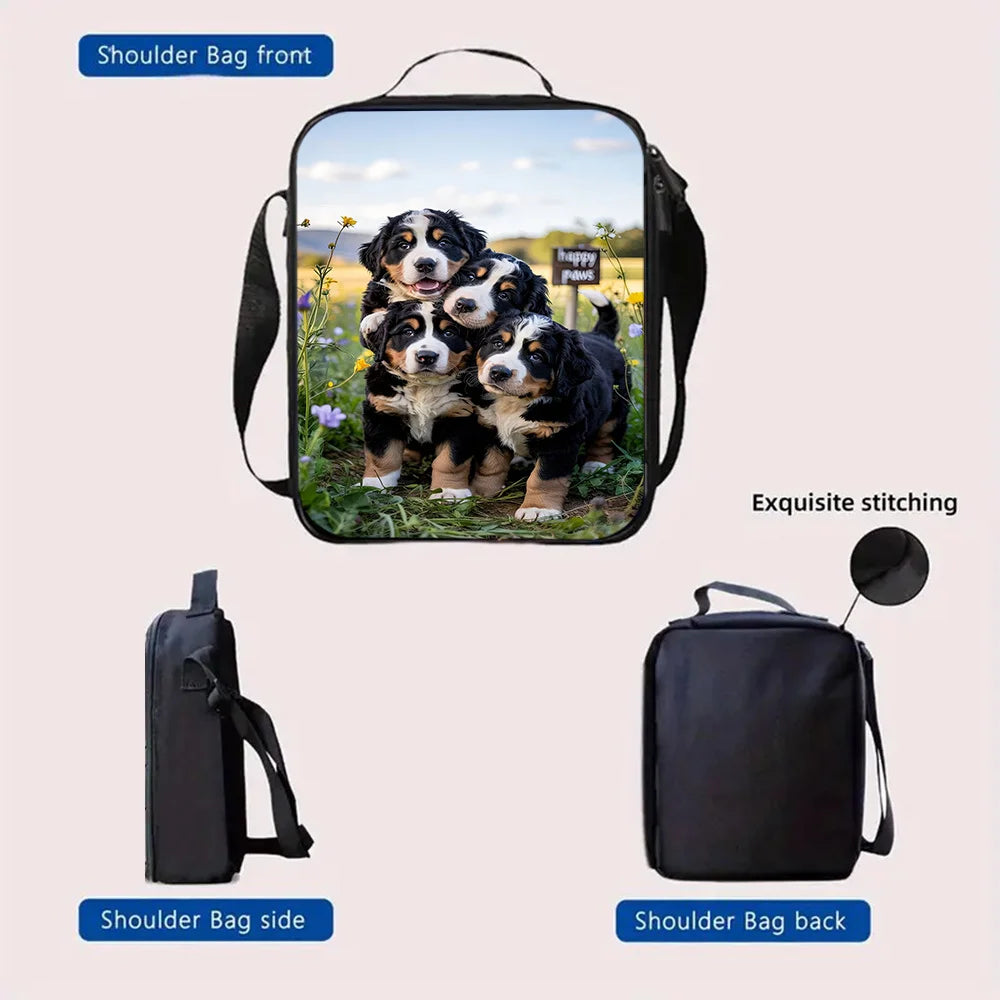 Bietet ein Themen-Rucksack-Set mit drei entzückenden Tierdesigns, bestehend aus einer Umhängetasche, einer Crossbody-Tasche und einem Stiftetui.