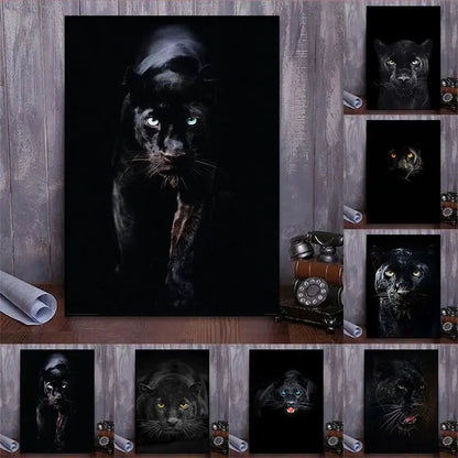 Canvas Painting Animal Art Black Panther Feline Wildlife Posters and Prints Wall Art Picture for Living Room Home Decor Cuadros Petoria Store