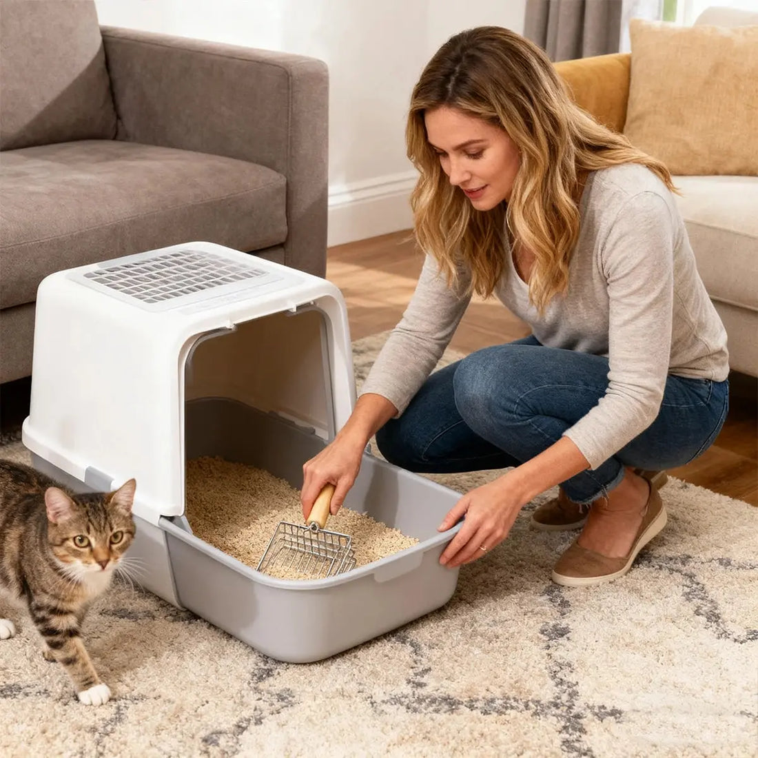 Premium Katzenstreuschaufel Robust und Leicht zu Reinigen Petoria