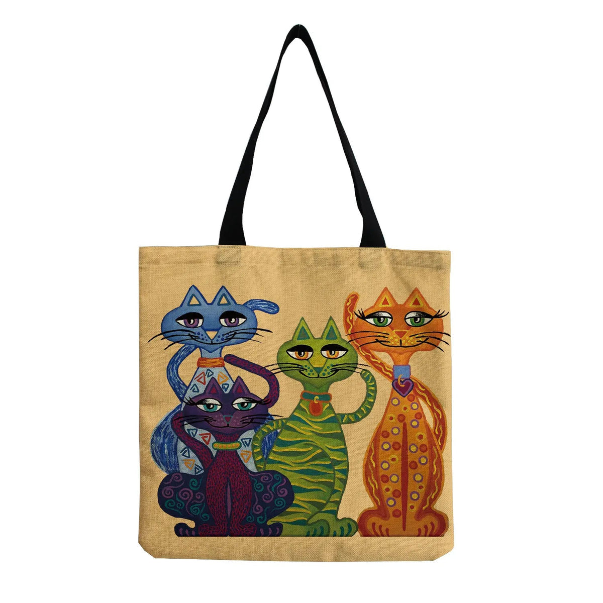 Cartoon Cute Dinosaur Printed Tote Linen Personality Girl Shoulder Bag Large Capacity Travel Storage Packs Women Shopping Bag Petoria Store