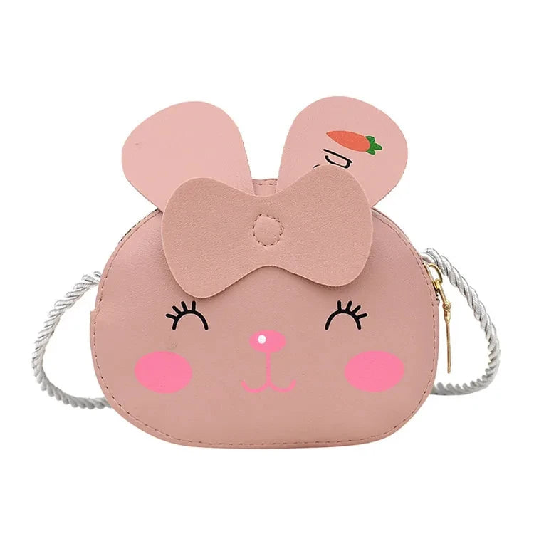 Kinder Baby Mädchen Jungen Cartoon Tier Tasche Umhängetasche Design Geldbörse Handtaschen Taschen PU Leder Niedlichen Kaninchen Snap Schulter Tasche 2024 Geschenk