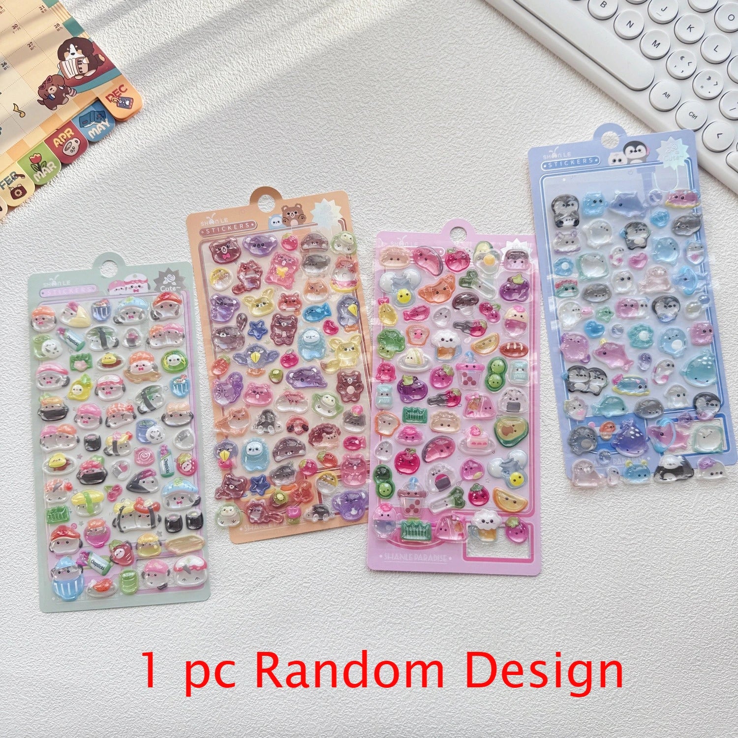 Kawaii Tiere Snacks Sushi Cartoon 3D Relief Aufkleber Scrapbooking DIY Journaling Schreibwaren Tagebuch Dekor Schule Niedliche Aufkleber