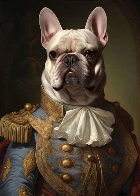 Animal Dog Portrait Art Canvas Painting Dog Dressed King Funny Posters and Prints Wall Art Pictures for Home Living Room Decor Petoria Store
