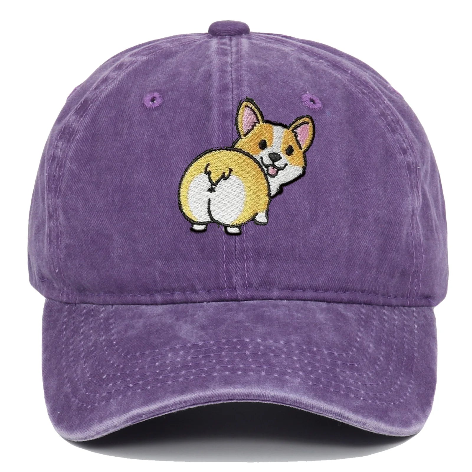 Stickerei Kappe Cartoon Corgi Hund Baseball Caps Mode Sommer Zubehör Sonnenschutz Hut Unisex Weiche Gewaschene Top Cap Flut Hüte