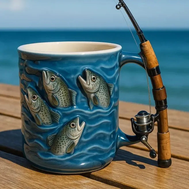 Angelbecher – Kreativer Kaffeebecher für Angler