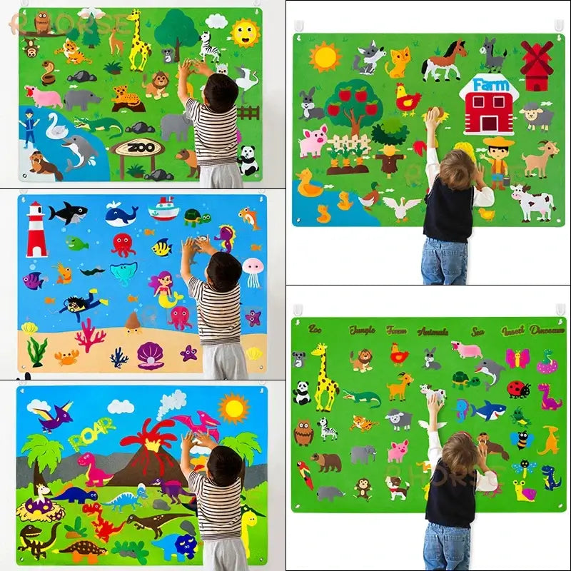 📖 Petoria™ Montessori Tier Filz Storyboard