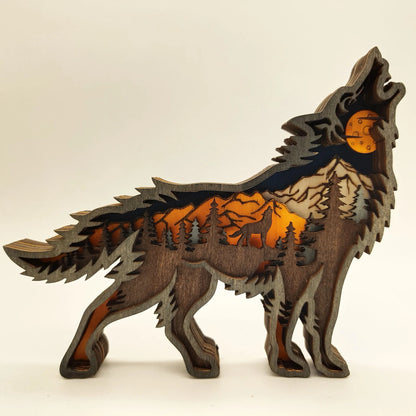 3D Holz Tier Wanddekoration Handgeschnitzte Holzkunst