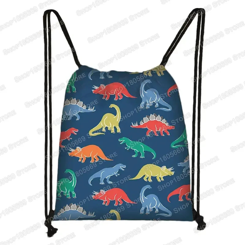 Ancient Animal Dinosaur Backpack Women Men Travel Bag Teenager Boys Girls Bookbag Children Canvas Drawstring Bag Kids Gift Petoria Store