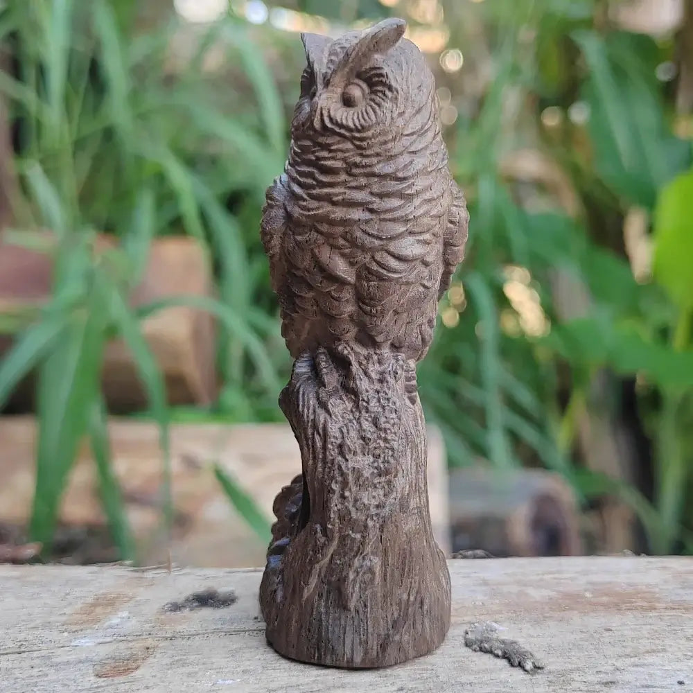 Eulen Holzfigur Skandinavische Dekoration