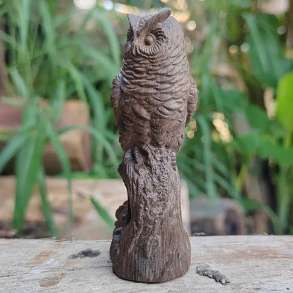 Eulen Holzfigur Skandinavische Dekoration