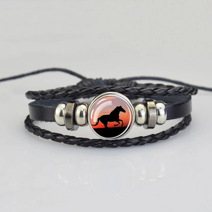 Lederarmband mit Pferdekopf für Damen und Herren