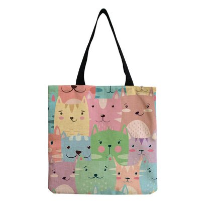 Cartoon Cute Dinosaur Printed Tote Linen Personality Girl Shoulder Bag Large Capacity Travel Storage Packs Women Shopping Bag Petoria Store