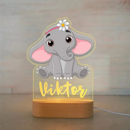 Picture Frame Light Children Animal Night Light Custom Acrylic Lamp Baby Kids Bedroom Decor Neonate Birthday Christmas Gift Petoria Store