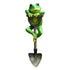 Frog Garden Statue Lawn Ornament Cute Frog Figurines on Shovel Ornament for Outdoor Patio Yard Decorations Petoria Store