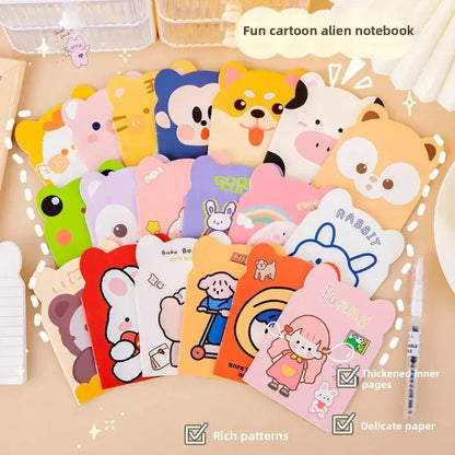 Petoria® Kawaii Mini-Notizbücher Set mit bunten Cartoon-Motiven, ideal für Schule und Büro.