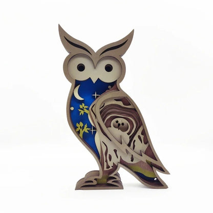 3D Holz Tierfigur Handgefertigte Dekoration Premium