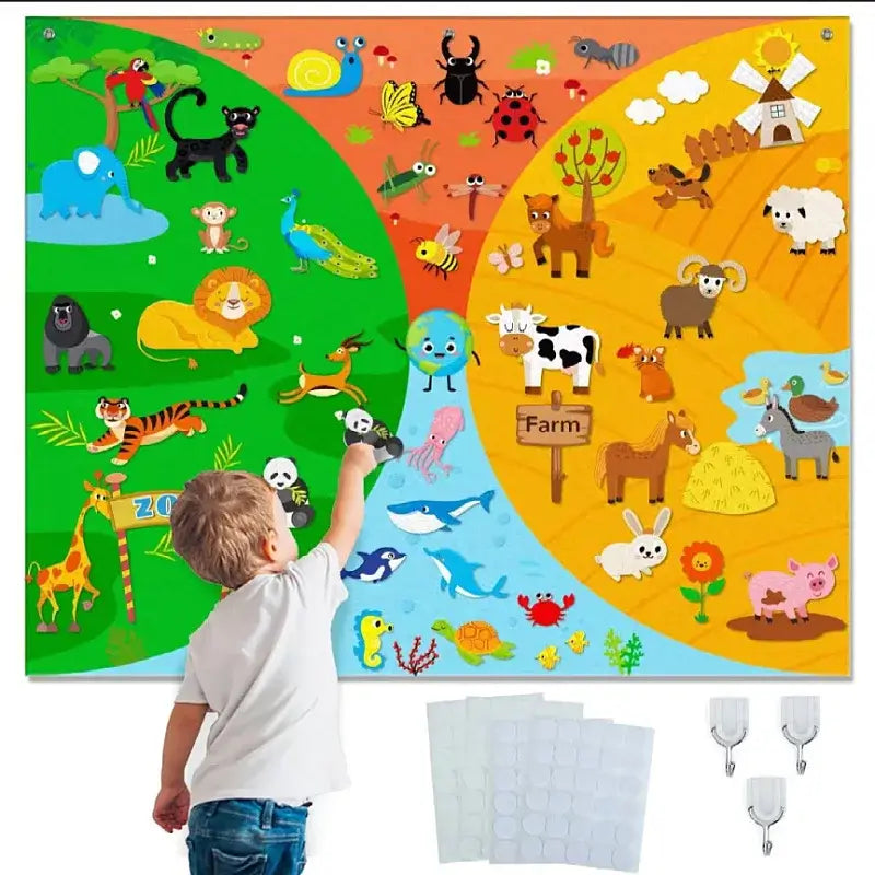 📖 Petoria™ Montessori Tier Filz Storyboard