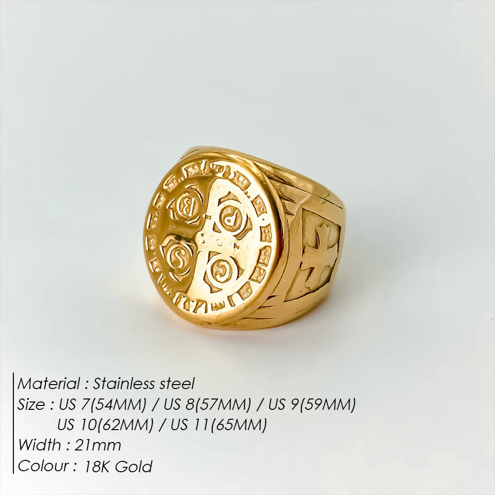 Edelstahl Vintage Ring Herren Klassischer Schmuck