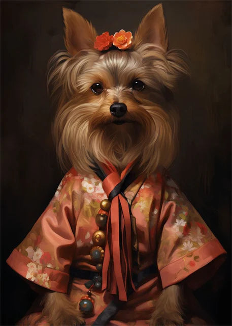 Animal Dog Portrait Art Canvas Painting Dog Dressed King Funny Posters and Prints Wall Art Pictures for Home Living Room Decor Petoria Store