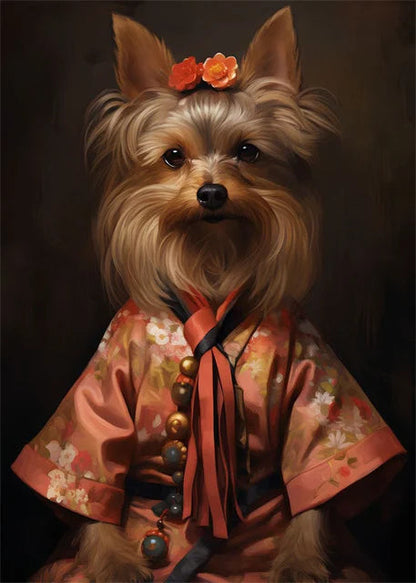 Animal Dog Portrait Art Canvas Painting Dog Dressed King Funny Posters and Prints Wall Art Pictures for Home Living Room Decor Petoria Store