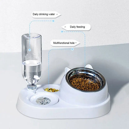 2-in-1 Futter- und Wasserspender für Hunde und Katzen