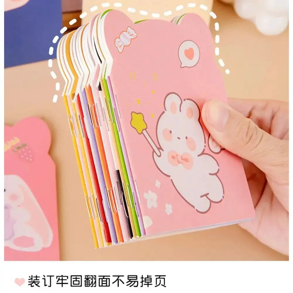 Kawaii Mini-Notizbücher Set, 10er Set bunte Cartoon Notizbücher in süßem Design, ideal für Notizen und kreative Ideen.