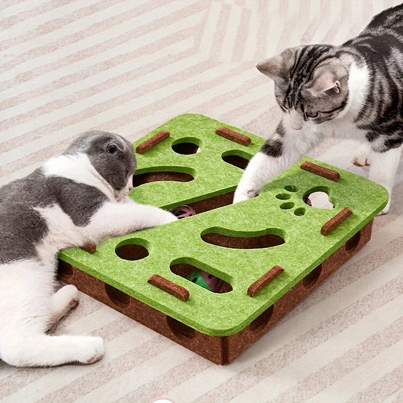 Katzenpuzzle aus Filz – Interaktives Beschäftigungsspielzeug