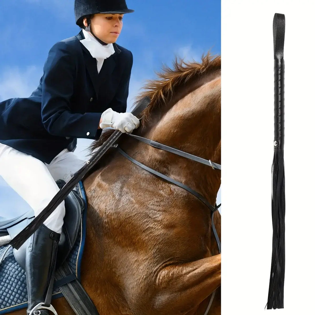 🐎 Petoria™ Premium Leder Reitgerte