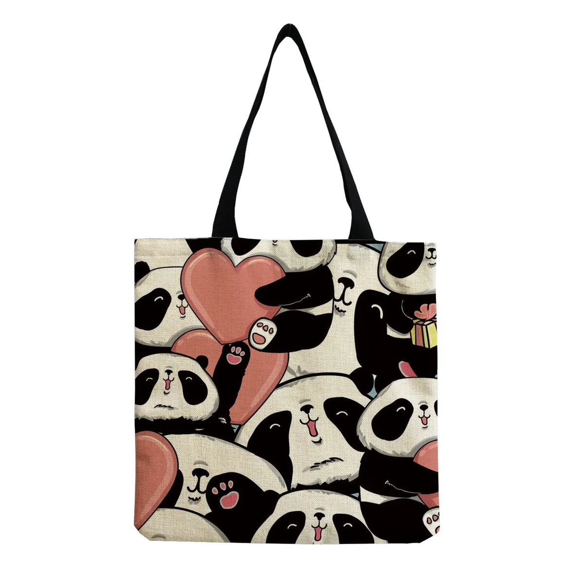 Cartoon Cute Dinosaur Printed Tote Linen Personality Girl Shoulder Bag Large Capacity Travel Storage Packs Women Shopping Bag Petoria Store
