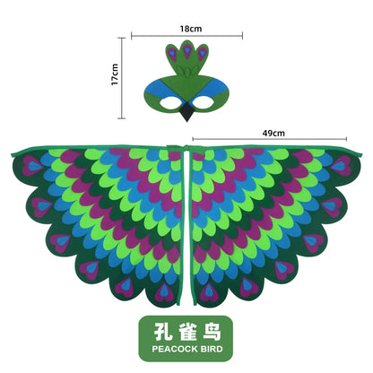 🦚 Petoria™ Pfauen Umhang mit Maske