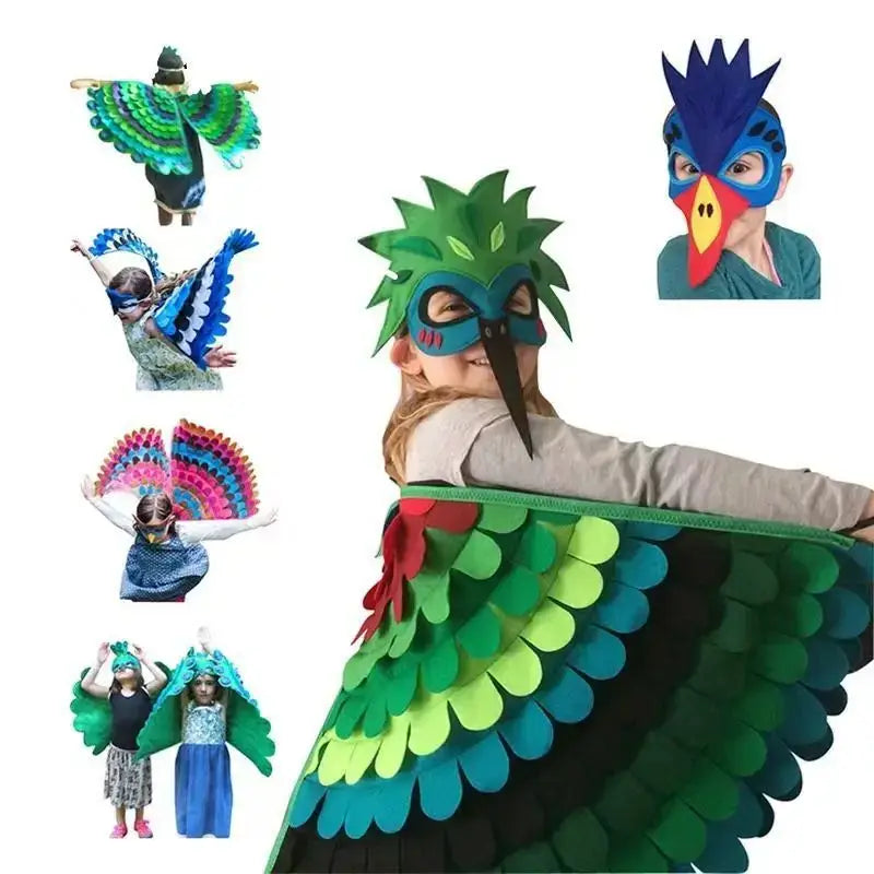 🦚 Petoria™ Pfauen Umhang mit Maske