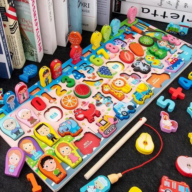 Montessori Lernbrett Zählen &amp; Angeln für Kinder