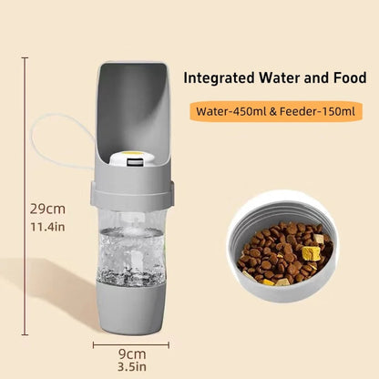 Portable Dog Cat Water Bottle with Storage Food and Water Container for Puppy Pets dogs Feeder Bowl Outdoor Travel Pet supplies Petoria Store
