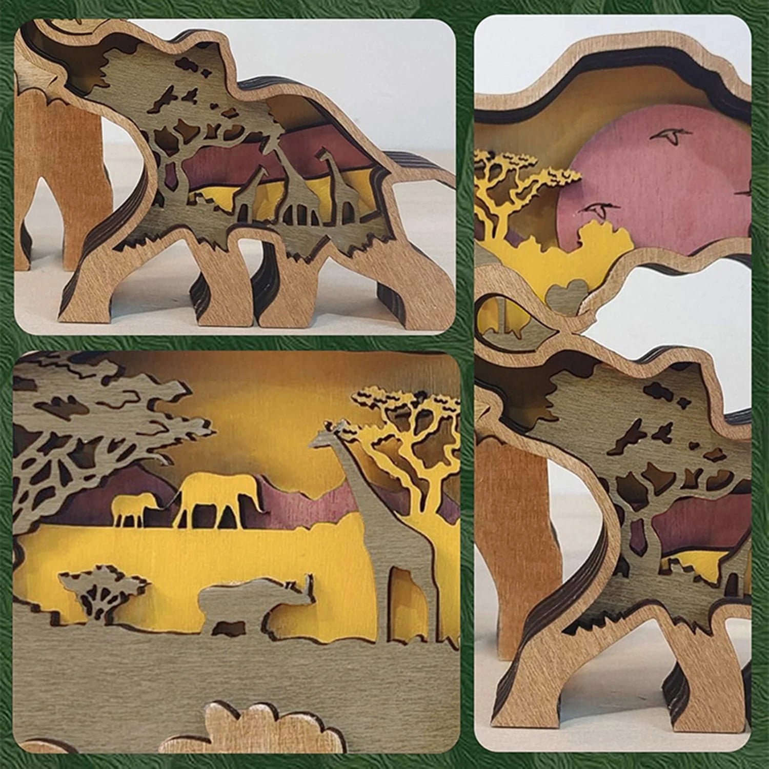3D Holz Tierfigur Handgefertigte Dekoration