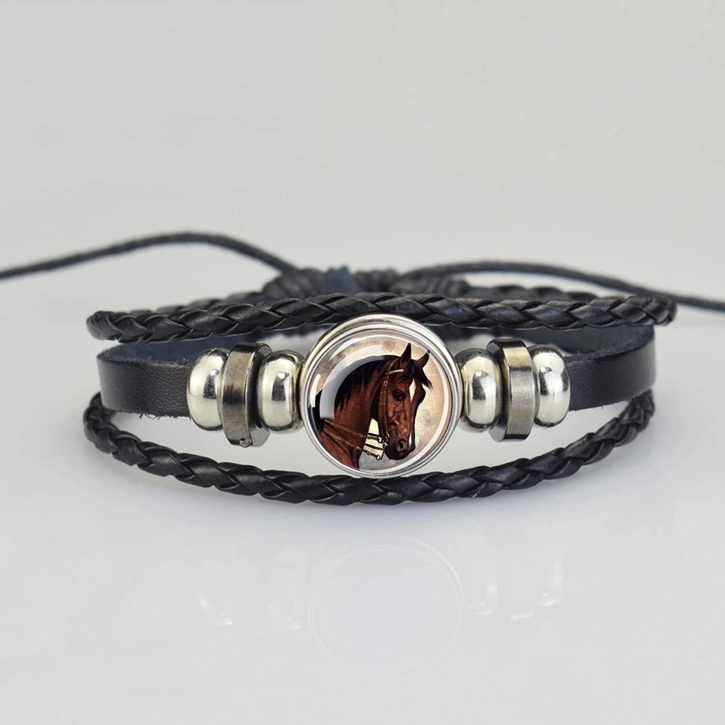 Lederarmband mit Pferdekopf für Damen und Herren