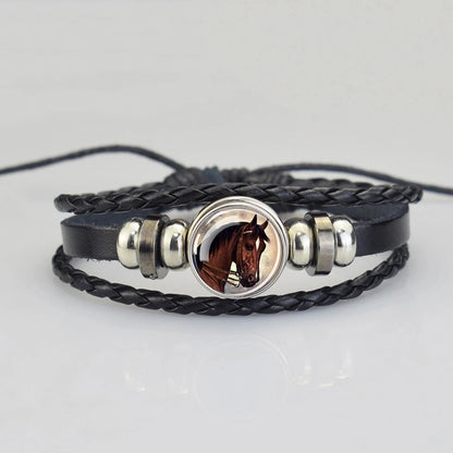 Lederarmband mit Pferdekopf für Damen und Herren