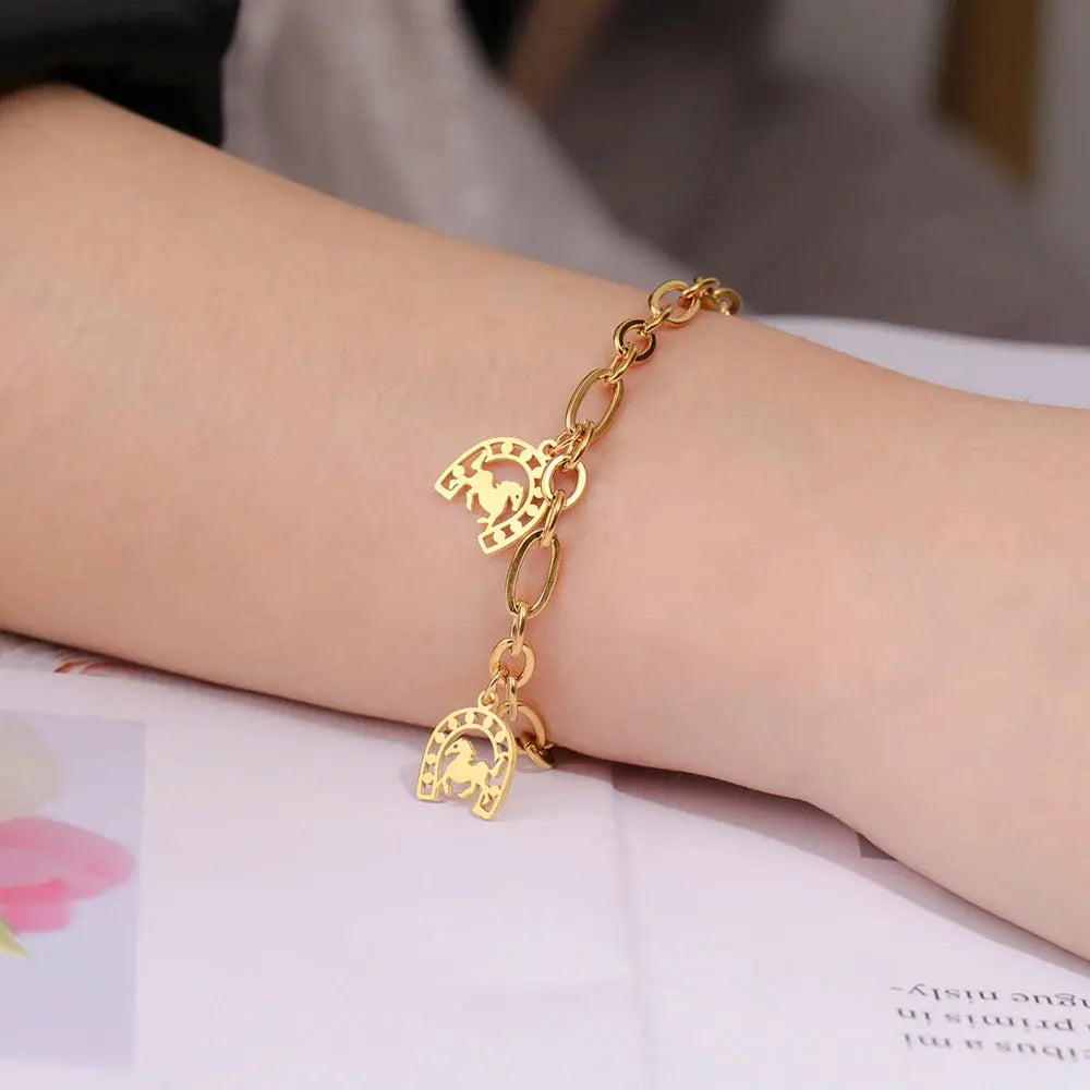 Hufeisen-Armband aus Edelstahl für Damen und Herren Petoria
