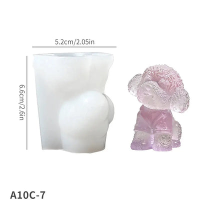 3D Tier Silikonform für Kerzen Petoria