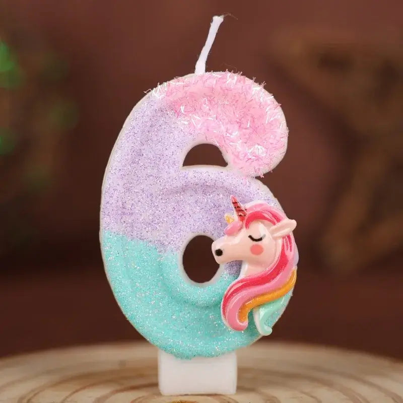 Einhorn Zahlenkerzen für Kindergeburtstag 0–9