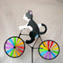 Animal Riding Three-dimensional Cartoon Modelling Windmill Creative Bicycle Wind Spinners Standing Pole Garden Yard Decoration Petoria Store