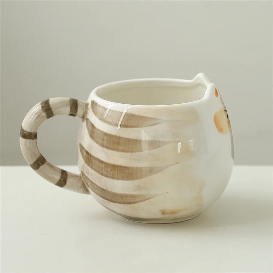 Keramiktasse mit Katzenmotiv Kreativer Becher