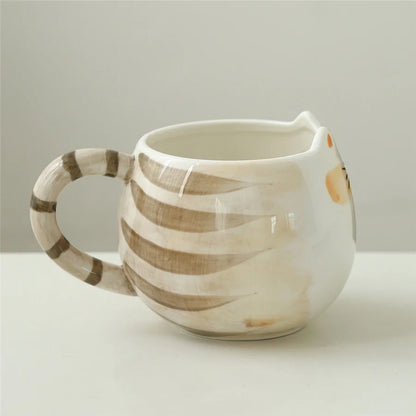 Keramiktasse mit Katzenmotiv Kreativer Becher